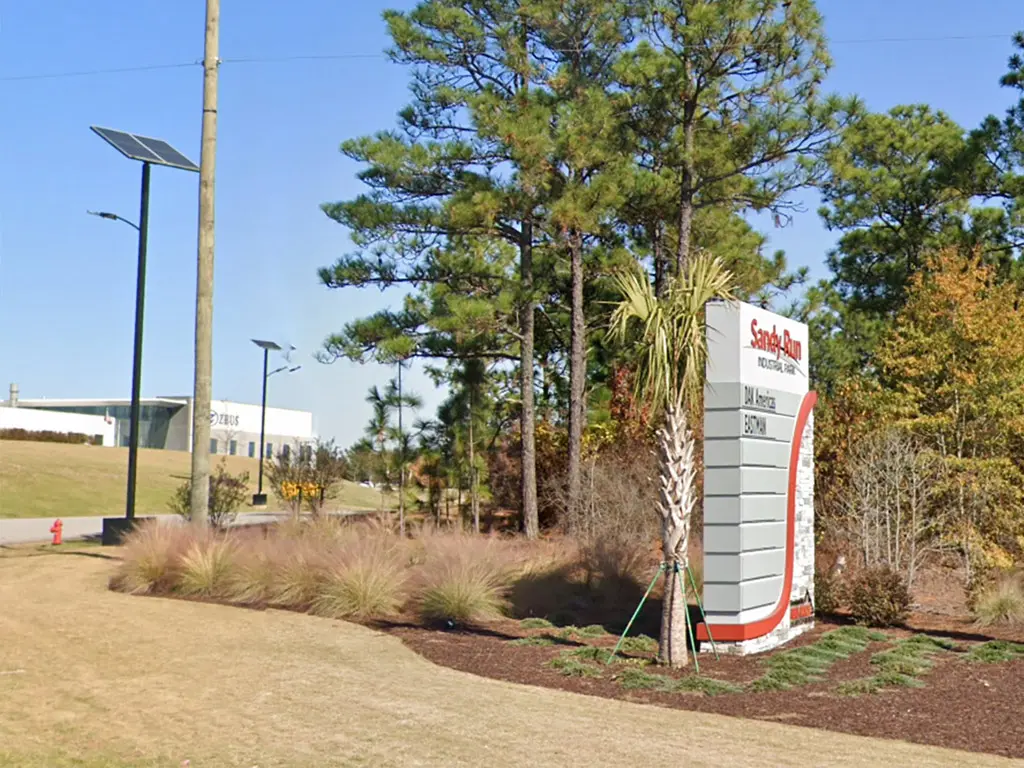 Solar-powered street lights inside Red Rock Developments at Sandy Run