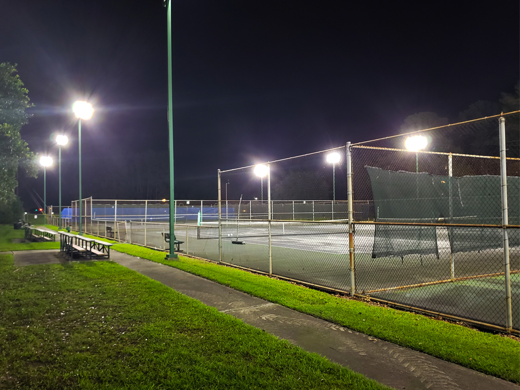 Retrofit LEDs for tennis and basketball courts