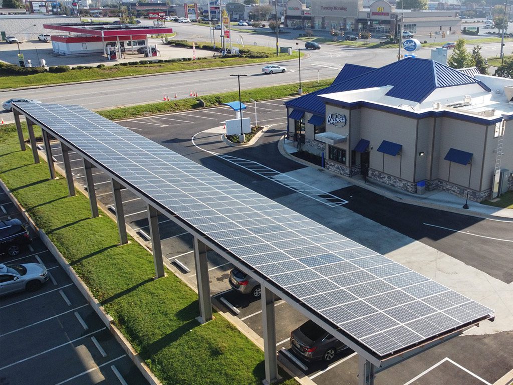 Solar canopy on Culver's Restaurant - one of Colite Technologies' Georgia solar projects